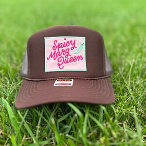 NEW “spicy marg queen” SnapBack / trucker hat - brown, pink, turquoise